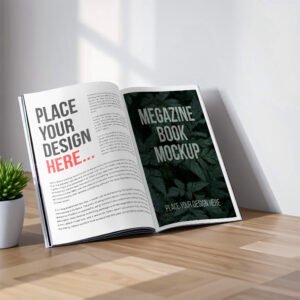 Open Magazine Mockup PSD (Free)