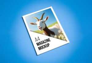 Top View Magazine Mockup PSD (Free)