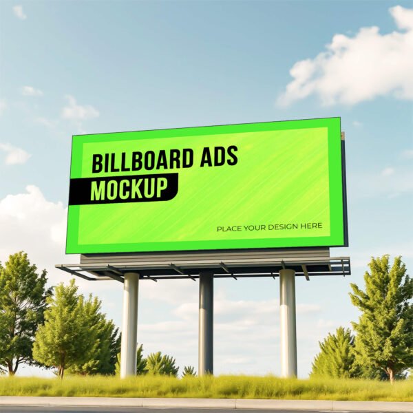 Greenery View Billboard Mockup PSD (Free)
