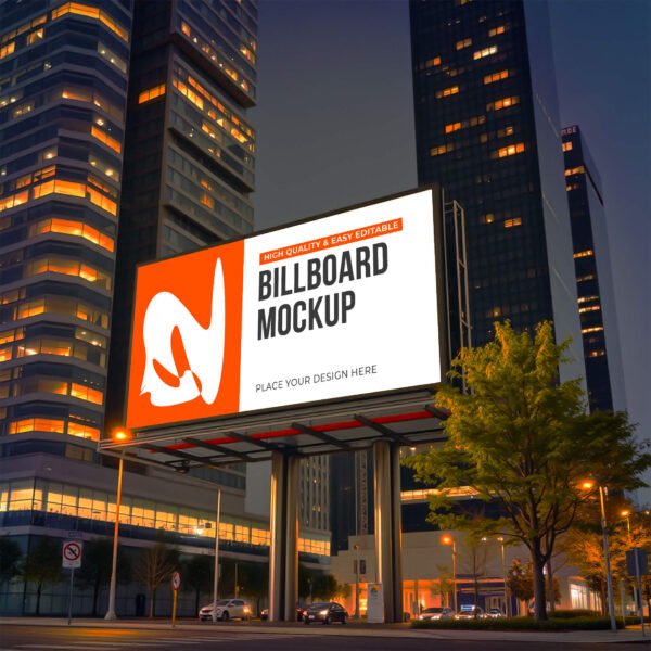 Night View City Billboard Mockup PSD (Free)