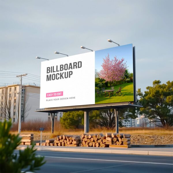 Outdoor Billboard Mockup PSD (Free)