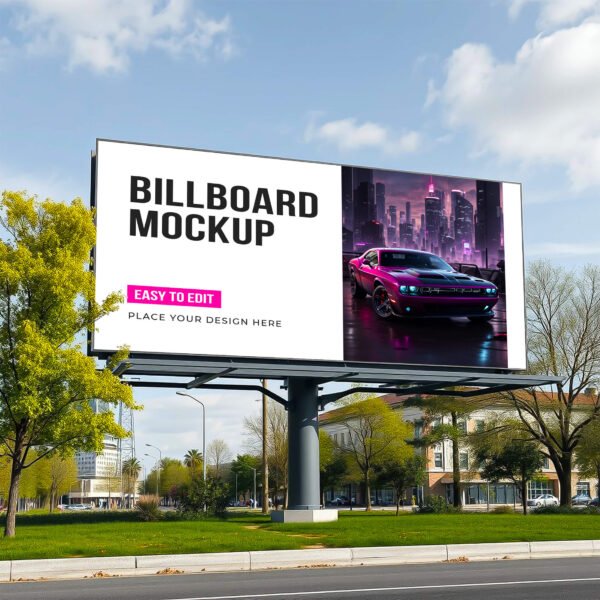 City Outdoor Advertising Billboard Mockup PSD (Free)