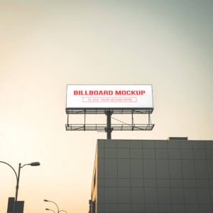 Billboard On Top Building Mockup PSD (Free)