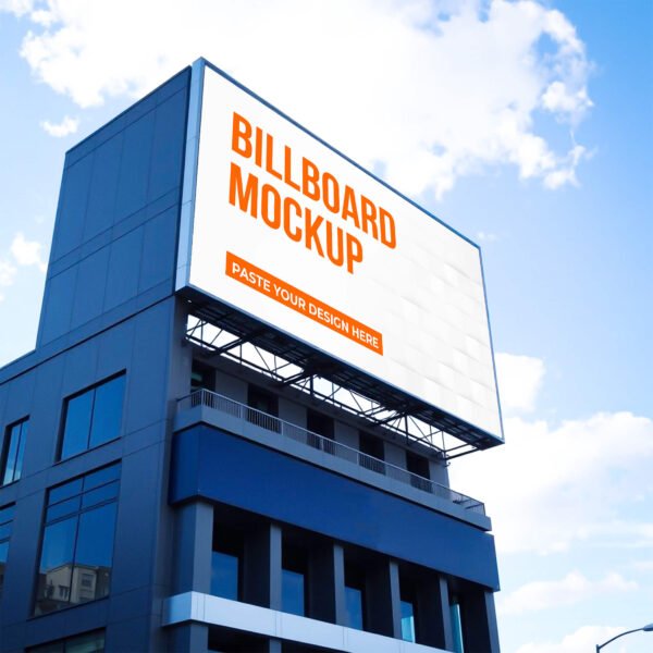 Billboard On The Building Mockup PSD (Free)