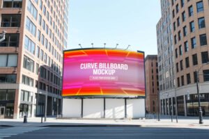 Curved Building Mockup PSD (Free)