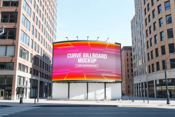 Curved Building Mockup PSD (Free)