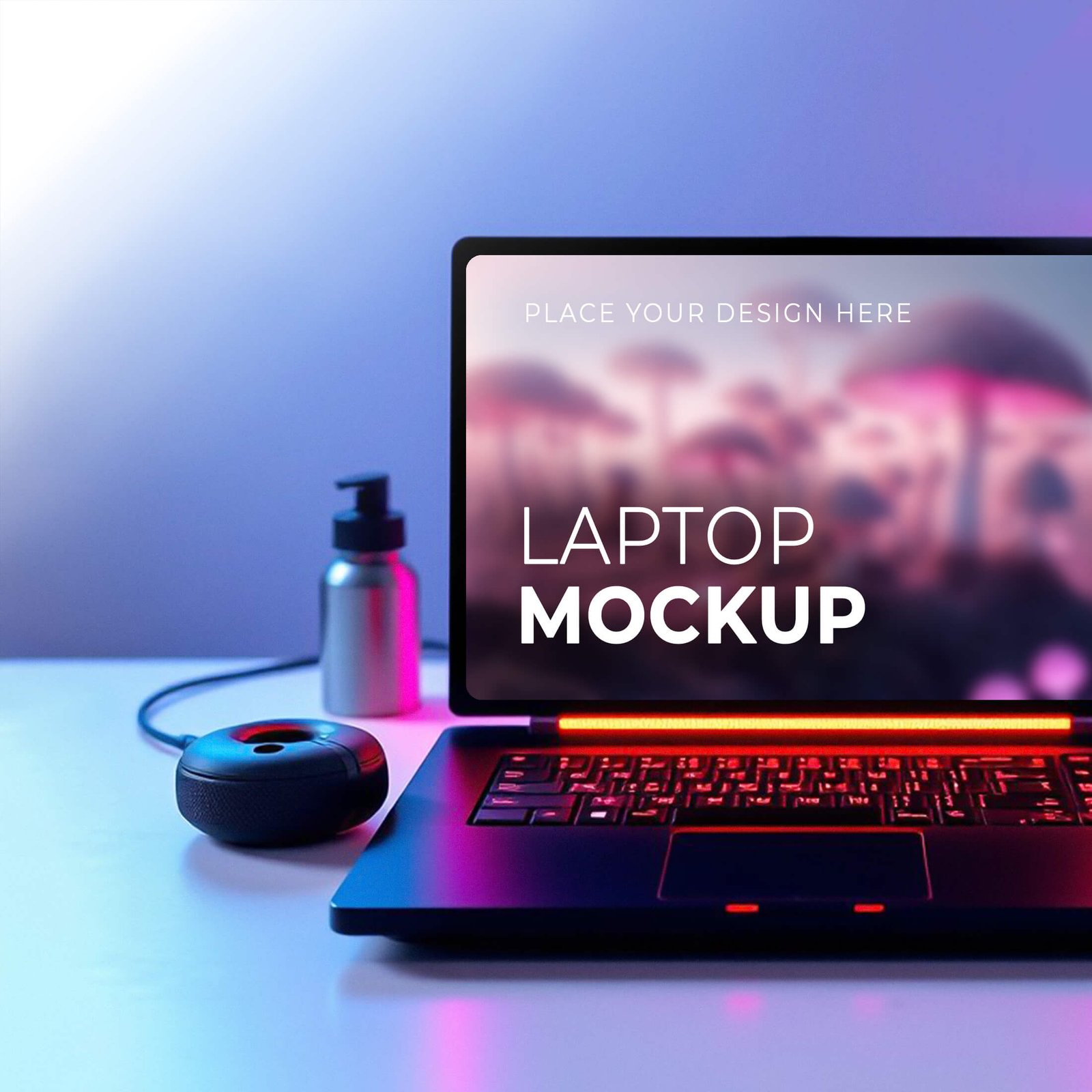 Front View Laptop Mockup PSD (Free)