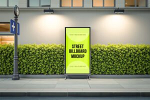 Free Street Stand Billboard Mockup (PSD)
