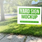 Yard sign mockup on green grass PSD