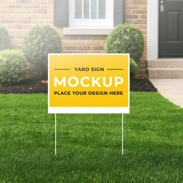 Yard sign mockup on green grass PSD