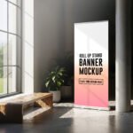 Aesthetics Stand Banner Mockup PSD