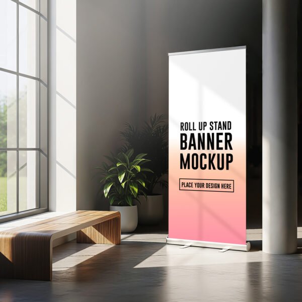 Aesthetics Stand Banner Mockup PSD