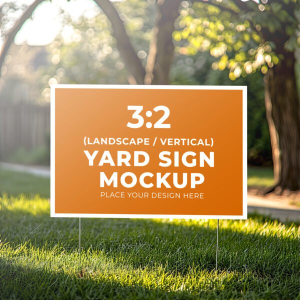Yard sign mockup on green grass PSD
