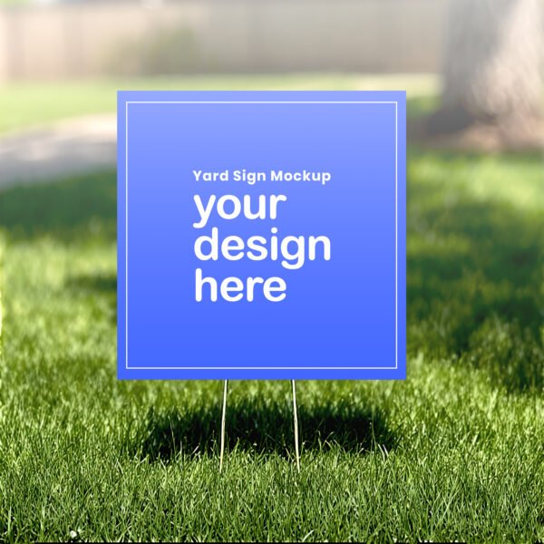 Yard sign mockup on green grass PSD