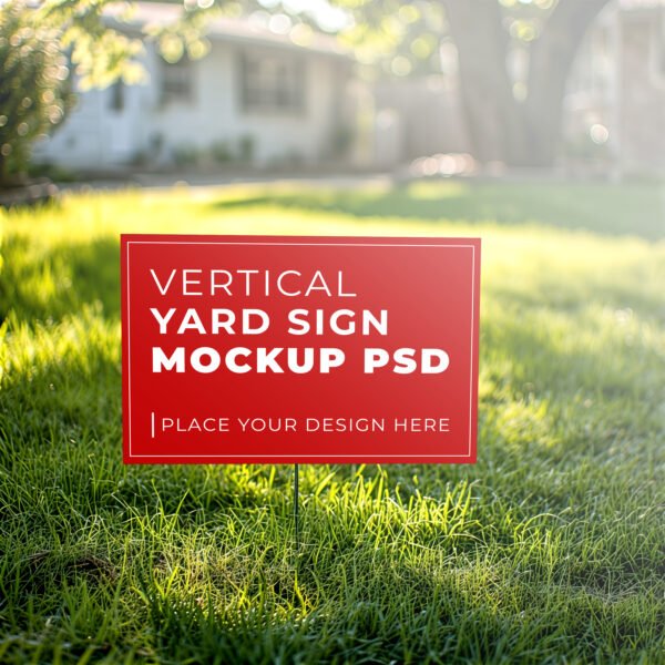 Yard sign mockup on green grass PSD