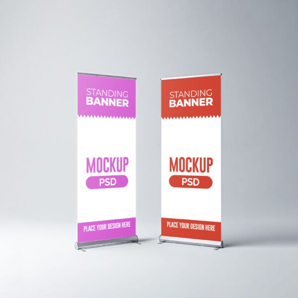 Standing Banner Mockup PSD
