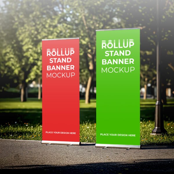 Beautiful Rollup Stand Banner mockup PSD