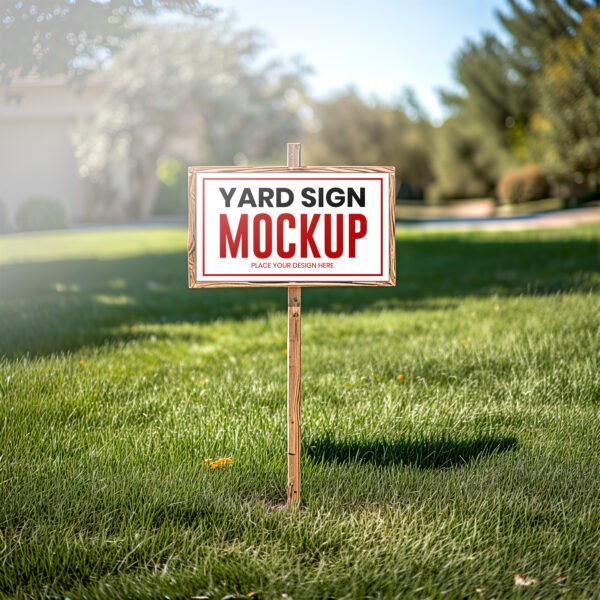 Yard sign mockup on green grass PSD