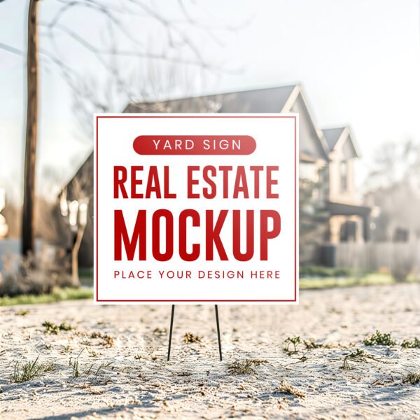 Yard sign mockup on green grass PSD