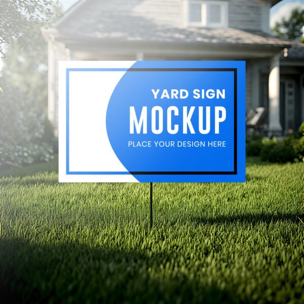 Yard sign mockup on green grass PSD
