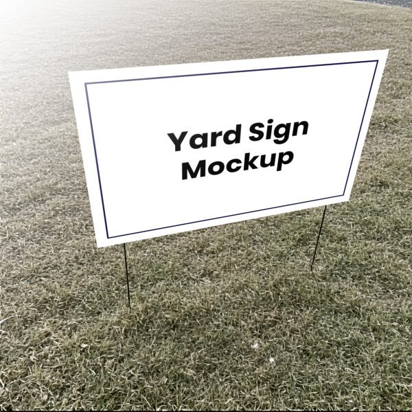 Yard sign mockup on green grass PSD