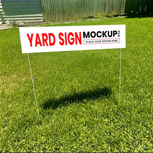 Yard sign mockup on green grass PSD
