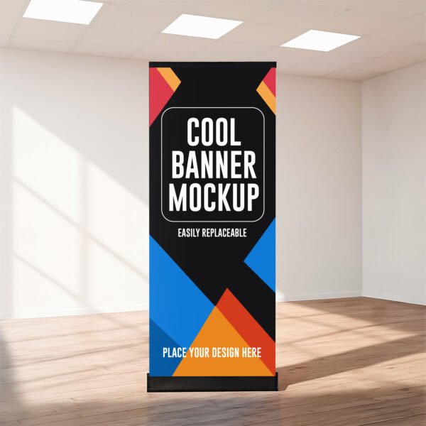 Cool Standing Mockups Rollup Banner Mockup