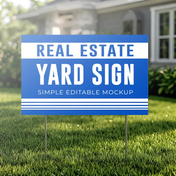 Yard sign mockup on green grass PSD