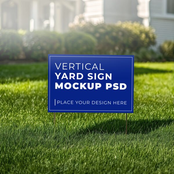 Yard sign mockup on green grass PSD