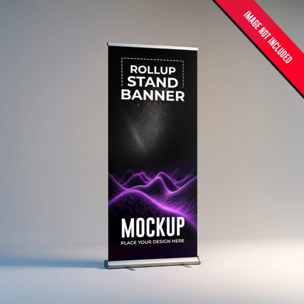 Advertising Banner With Fashionable Gradient Rollup Banner Mockup