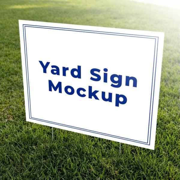 Yard sign mockup on green grass PSD