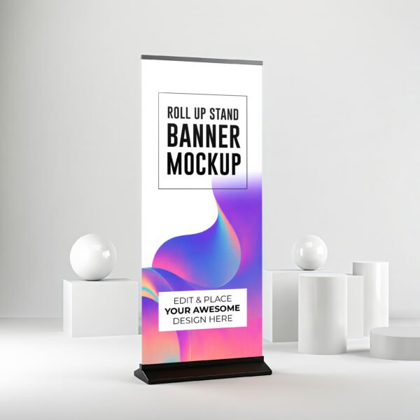 Editable Roll Up Banner Mockup - PSD Template