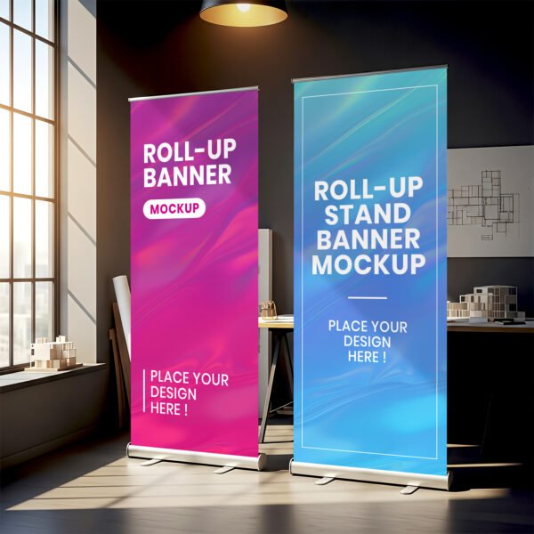 Two Stand Banner Mockups PSD