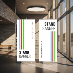 Two Roll-Up Banner Mockups, Stand Banner Mockup