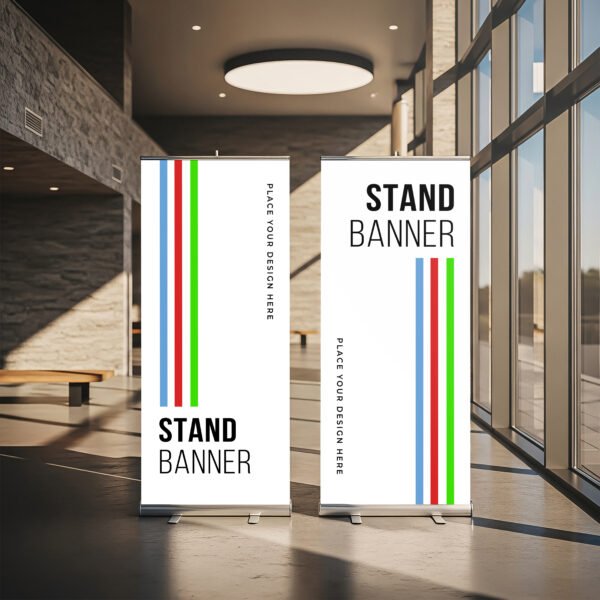 Two Roll-Up Banner Mockups, Stand Banner Mockup