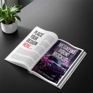 A4 Photorealistic Magazine Mockup PSD