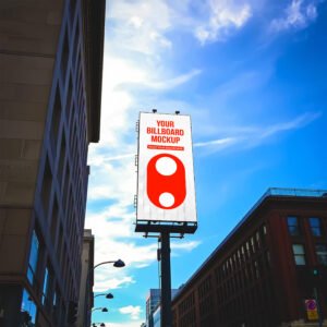 Urban Vertical Billboard Mockup PSD