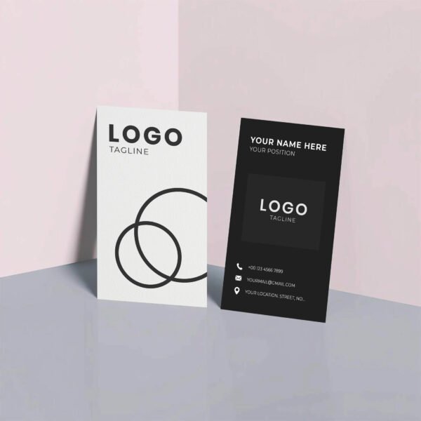 Vertical Business Card Mockup PSD