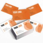 Three Business Cards Mockup Front and Back