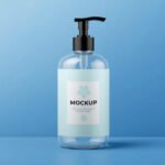Cosmetic Spray Pump Bottles Mockup PSD