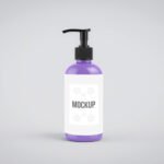 Cosmetic Pump Bottle Label Mockup PSD