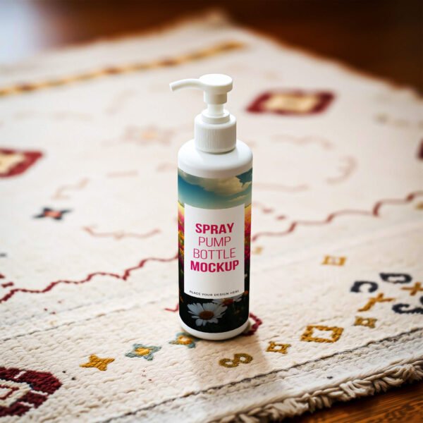 Cosmetic Spray Pump Bottles Mockup PSD