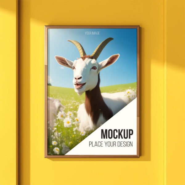 Frame on wall mockup PSD