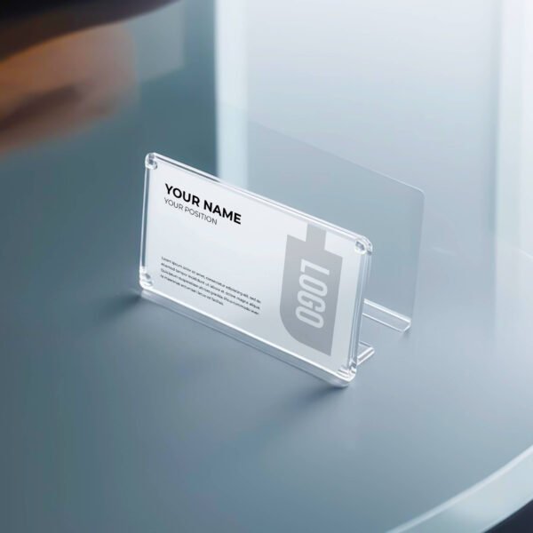 Glass Business Card PSD Mockup 15