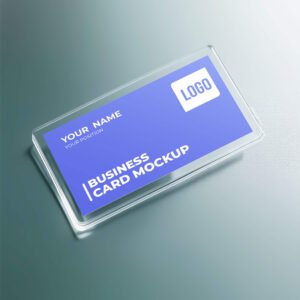 Glass Business Card PSD Mockup 4