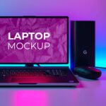 Front View Laptop Mockup PSD