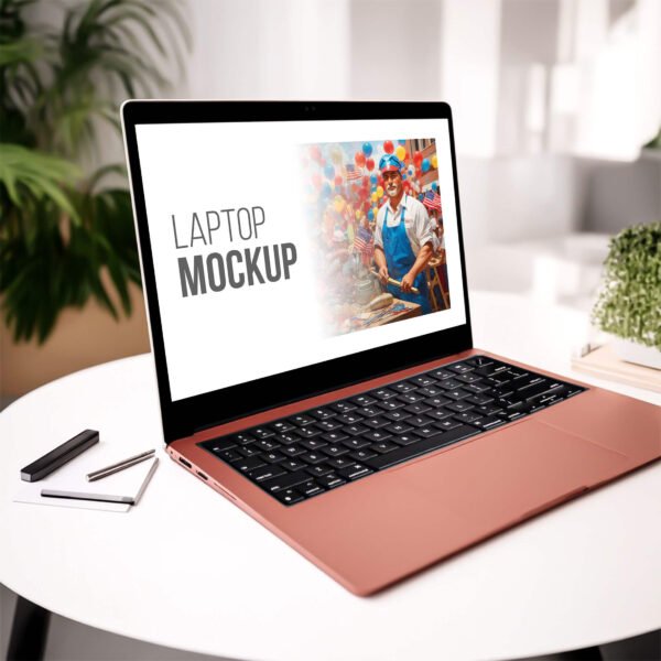 Side View Laptop Mockup PSD