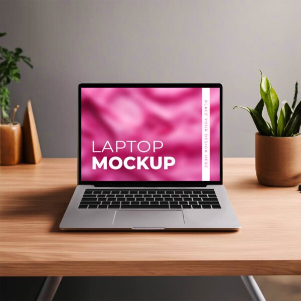 Front View Laptop Mockup PSD