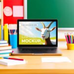 Fun School Laptop Mockup PSD