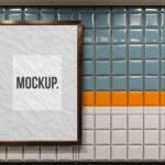 Subway vertical signage mockup billboard mock up